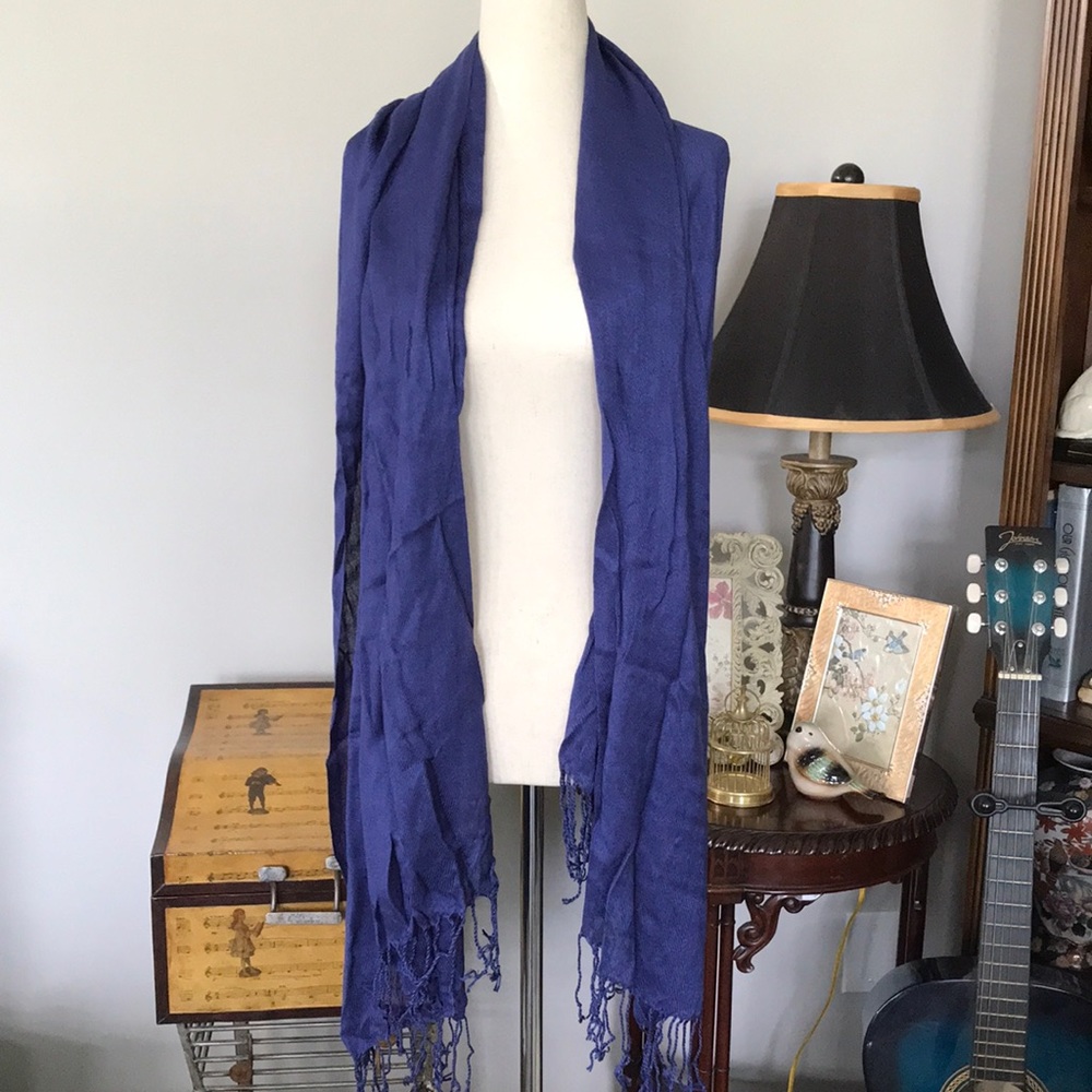 New! Beautiful Royal Blue Long Viscose Scarf